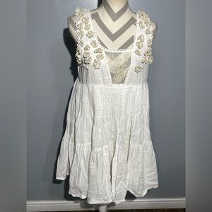Twin-Set White and Cream Floral Dress‎